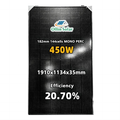 satın al TÜM Siyah 440W 445W 450W 455W 460W Güneş Paneli Monokristal Güneş Panelleri Evler İçin Yarım Hücre Güneş Paneli Kiti online manufacture