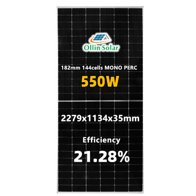 36V Suya Dayanıklı Monokristal Güneş Enerjisi Paneli 540W 545W 550W